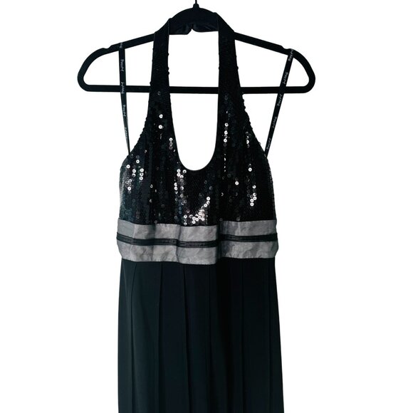 Joseph Ribkoff 8 Black Sequin Bodice Halter Dress - Picture 10 of 16